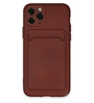 Mey İthalat® iPhone 11 Pro Kılıf Kelvin Kartvizitli Silikon - Bordo