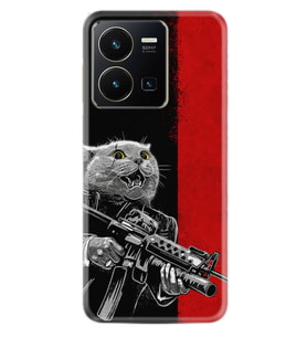 Vivo Y35 Kılıf Silikon Desen Özel Seri Çılgın Kedi 1674