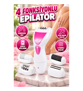 Çok Başlıklı Şarjlı Epilasyon Cihazı ve Ayak Bakım Seti – 4 Fonksiyonlu Epilatör Aleti