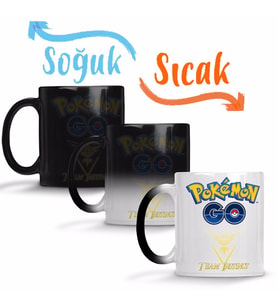 Pokemon Go Team İnstinct Sihirli Kupa Bardak Porselen