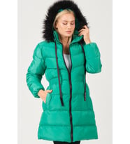 Dewberry Kadın %100 Polyester Kaban Yeşil Z6764 Günlük Dış Giyim, Kazak ve Gömlek Kombini, Seyahat Gardırobu