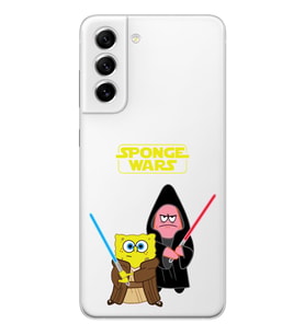 Samsung Galaxy S21 FE Uyumlu Sunger Bob Star Wars Desenli Şeffaf Telefon Kılıfı