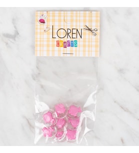 Crafts 8 Li Şeffaf Pembe Balık Düğme - 257