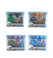 Minecraft Lego Figürleri 4'lü Set Minecraft Karakterleri  (Siyah-Gri)