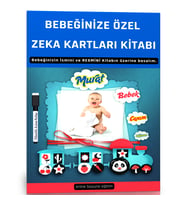 Bebeğinize Özel Zeka Kartları Kitabı (30 Kart ve Kapakta Bebeğinizin Resmi)