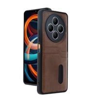 Xiaomi Redmi 14c Kılıf Sara Kartvizitli Deri Kılıf - Taba
