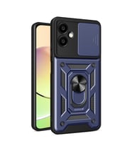 Galaxy A06 Kılıf Magnetik Standlı Kamera Korumalı Zore Sürgülü Vega Kapak (Mavi)