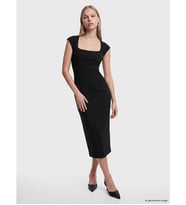 LCW Vision Siyah Kare Yaka Bodycon Elbise