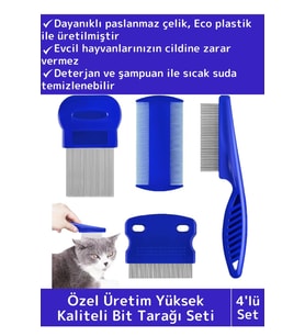 Özel Üretim Yüksek Kaliteli Hassas Koruma Petshop Kedi Köpek Evcil Hayvan 4'lü Bit Tarağı Seti