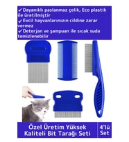 Özel Üretim Yüksek Kaliteli Hassas Koruma Petshop Kedi Köpek Evcil Hayvan 4'lü Bit Tarağı Seti