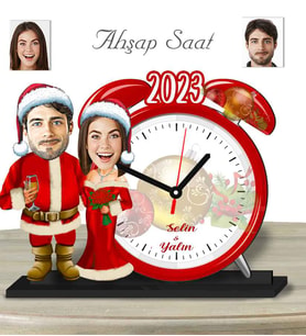 Kişiye Özel Ahşap Saat-Yeni Yıl Hediyesi Sevgili-2