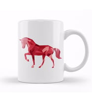 Geometric Animal Horse Kupa Bardak Porselen