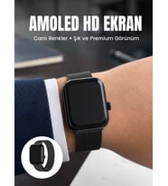 Bluetooth Görüşmeli Dokunmatik Akıllı Saat 3 Farklı Kordon Seçeneği
