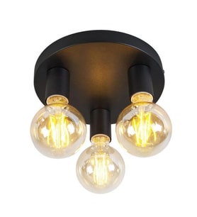 MYLİGHTS  RETRO  ÜÇLÜ PLOFONYER TAVAN AVİZE 30CM (Siyah)