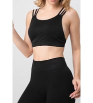 DoReMi Seamless Sırt Askılı Pedli Spor Sütyen (Siyah)