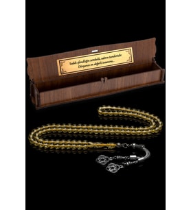 Hediyelik Tesbih, 6mm Namaz Tesbihi, Beyrut Damla Kehribarı Tespih, 99luk Tespih (Metal)