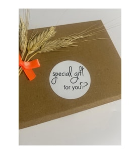 Special Gift For You Kalpli Siyah Yazılı Yuvarlak Yapışkanlı Etiket 4x4 cm 120 adet