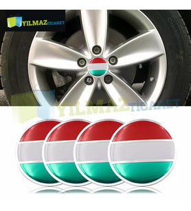 Alfa Romeo Fiat İtalya Bayrak Jant Göbeği Yapıştırma 4 Adet Metal (57MM X57MM ÖLÇÜ)