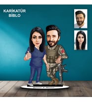 KİŞİYE ÖZEL ASKER,HEMŞİRE TASARIMLI KARİKATÜR BİBLO B114