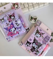 Kawaii Sanrioo Kuromi Karakterler Mini Defter Kalem Set (Pembe)