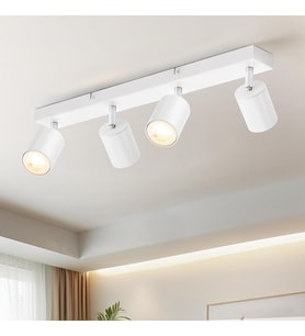 RİOLIGHT MODERN BEYAZ MUTFAK,SALON,GİYİNME ODASI,CAFELER İÇİN GÜN İŞİĞI METAL 4LÜ SPOT(AMPUL DAHİL)