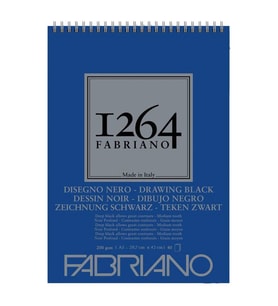 Fabriano 1264 Drawing Black Çok Amaçlı Siyah Defter 200 gr A3 40 yp Üstten Spiralli 