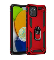 Microsonic Samsung Galaxy A03 Kılıf Military Ring Holder Kırmızı