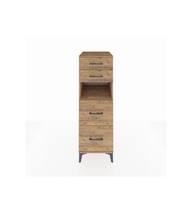 Kronos Dolap Tek Raflı 4 Çekmeceli 44x59x134 Çam-Çam