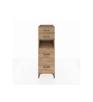 Kronos Dolap Tek Raflı 4 Çekmeceli 44x59x134 Çam-Çam