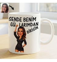 BK Gift Kişiye Özel Sende Benim Günahlarımdan Birisin Karikatürlü Beyaz Kupa Bardak -3, Arkadaşa Hediye, Eğlenceli Hediye