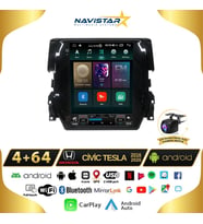 Honda Civic Tesla 4GB + 64GB 2016-2020 Model Kablosuz Carplay Navigasyon Qled Multimedya Sistemi