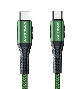 Konfulon DC43 Type-C to Type-C 1M Örgü 60W Hızlı Şarj Kablo - Yeşil