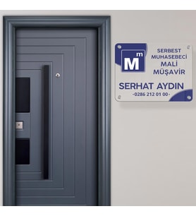 Mesleklere Özel 48x39 Mini Kapı Tabelası Büro Tabela Şirket Tabelası Plaza Ofis Tabelası Ekonomik (Siyah)