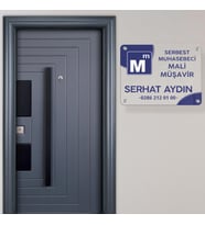Mesleklere Özel 48x39 Mini Kapı Tabelası Büro Tabela Şirket Tabelası Plaza Ofis Tabelası Ekonomik (Siyah)