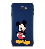 Samsung Galaxy J7 Prime Soft Premier Kapak Mickey Mouse-E Tasarımlı Silikon Kılıf - Lacivert (Şeffaf)