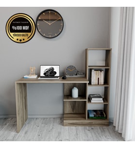 MAYSA Çalışma Masası raflı kapaksız (Ceviz)