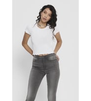 Only Kadın Kısa Kollu Fırfırlı Crop T-Shirt - 15201206 ONLEMMA (Turuncu)