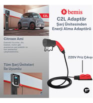 Bemis C2L (Charger to Load) Elektrikli Araç Şarj Ünitesinden Enerji Alma Adaptörü 2 'li – 3 Metre