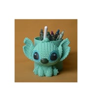Alvera Knitted Kalemlik – 3D Baskı Sevimli Karakterli Masaüstü Kalem Organizeri-Mint