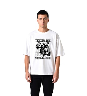 Erkek Oversize Motosiklet Kulübü Baskılı Tişört Retro Grafik Vintage Stil Rahat Kesim Günlük Modern