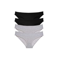 4 adet Süper Eko Set Likralı Kadın Slip Külot Siyah Gri