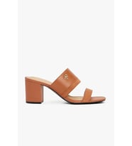 Tommy Hilfiger LEATHER & SUEDE BLOCK HEEL MULE Kadın Terlik FW0FW08530GPA