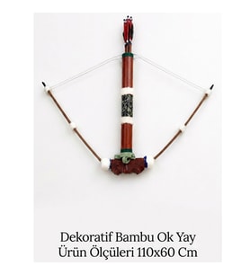 Dekoratif Bambu Ok Ve Yay Seti - 110x60 cm
