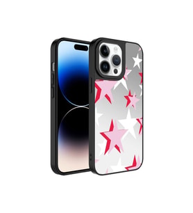 Apple iPhone 14 Pro Uyumlu Kılıf Aynalı Desenli Kamera Korumalı Parlak Zore Mirror Kapak (Beyaz)
