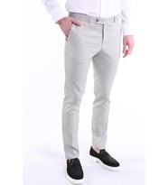 İntersivin Erkek Slim Fit  Likralı Keten Kumaş Pantolon