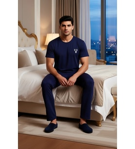 Cool Erkek Baskılı Pijama Takımı Regular Fit Fonksiyonel Dayanıklı Kaliteli Konforlu Rahat
