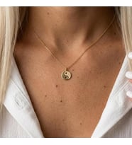 Kişiye Özel 925 Ayar Gümüş Minimal Yin Yang Kolye (Gold)