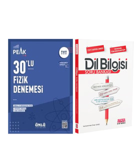 Ünlü Yayıncılık TYT Fizik Best Peak 30 lu Denemesi ve AKM Dil Bilgisi Soru Bankası Seti 2 Kitap