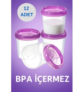 Tıght Anne Sütü Saklama Kapları ve Kapakları 12 ADET
