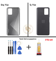 Infinix Note 8 Gümüş Uyumlu Arka Kapak + Yapıştırıcı ve Vida Seti Arka Cam Batarya Pil Kapağı